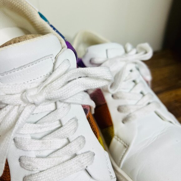 Kurt Geiger London Lane Stripe Sneakers Metallic Multi Rainbow 36 Women's 5 NEW - Picture 3 of 8